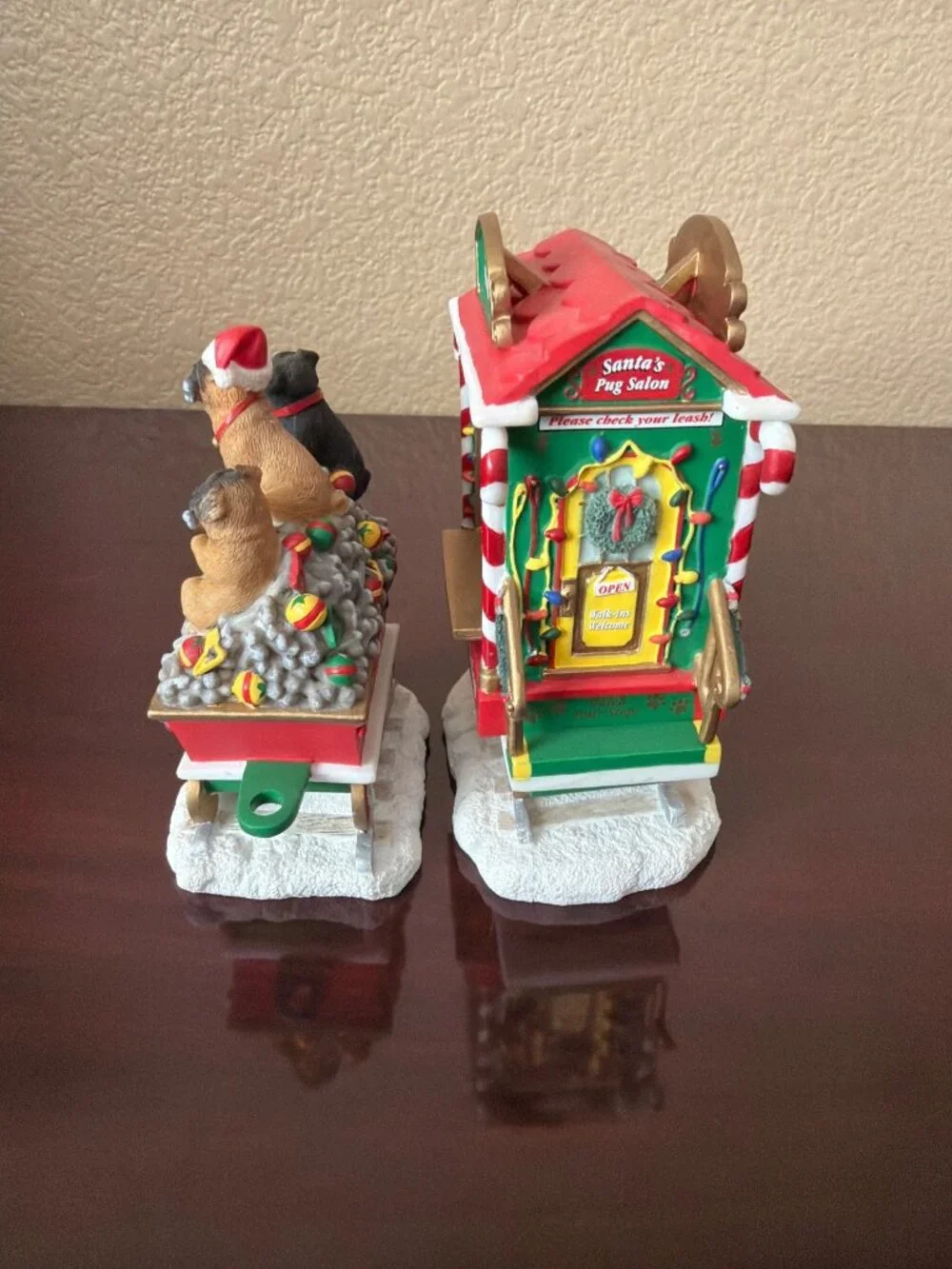 Danbury Mint Pug Christmas Express Complete 6-Piece Train Set - No Box or COA